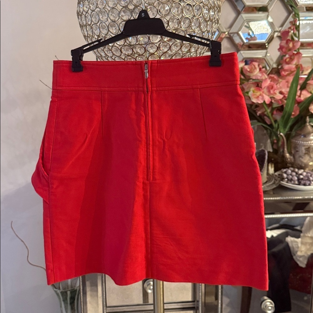 Sandro Bright Red Garment skirt size 3 - Picture 2 of 4